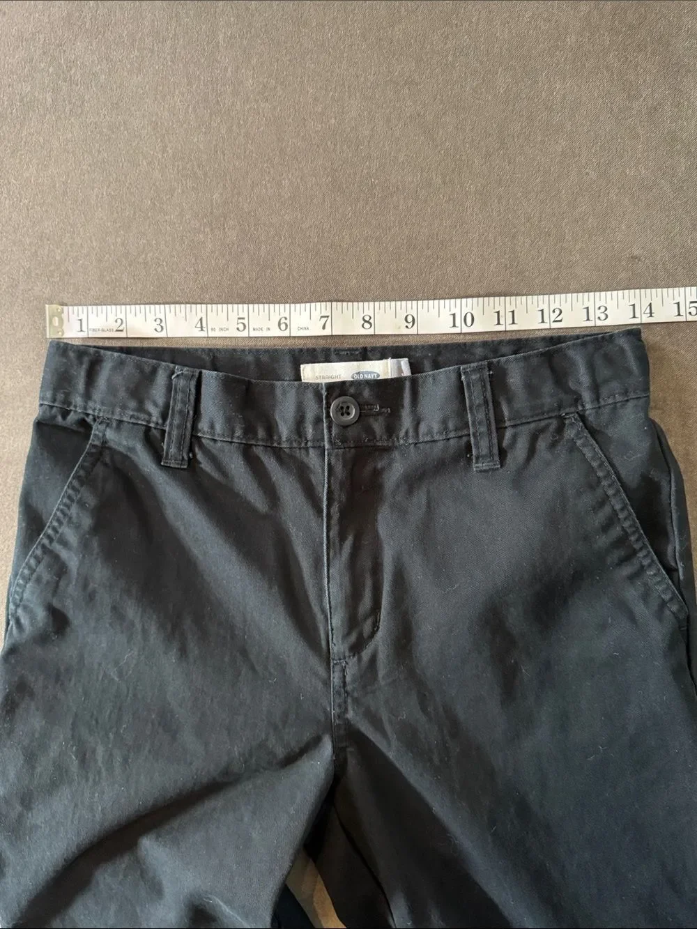 Old Navy Youth Black Straight Leg Pants 100% Cotton Size 14 Regular
